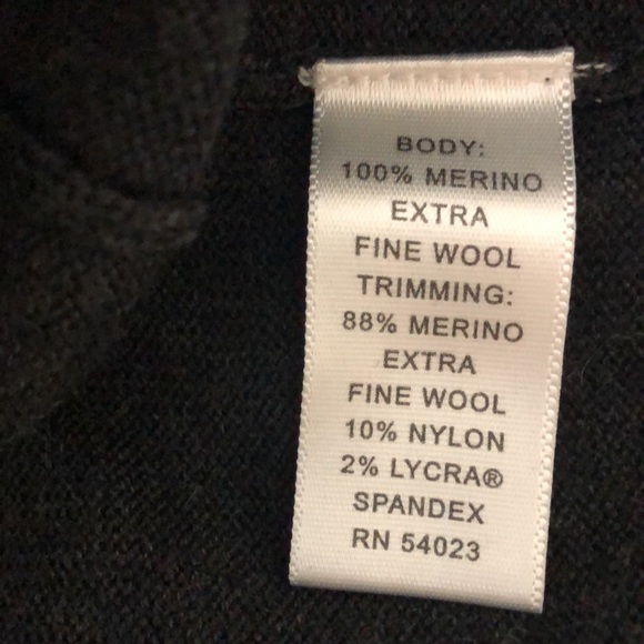 Banana Republic Merino Wool Zip Up Sweater Charcoal Gray & Black - Picture 9 of 9